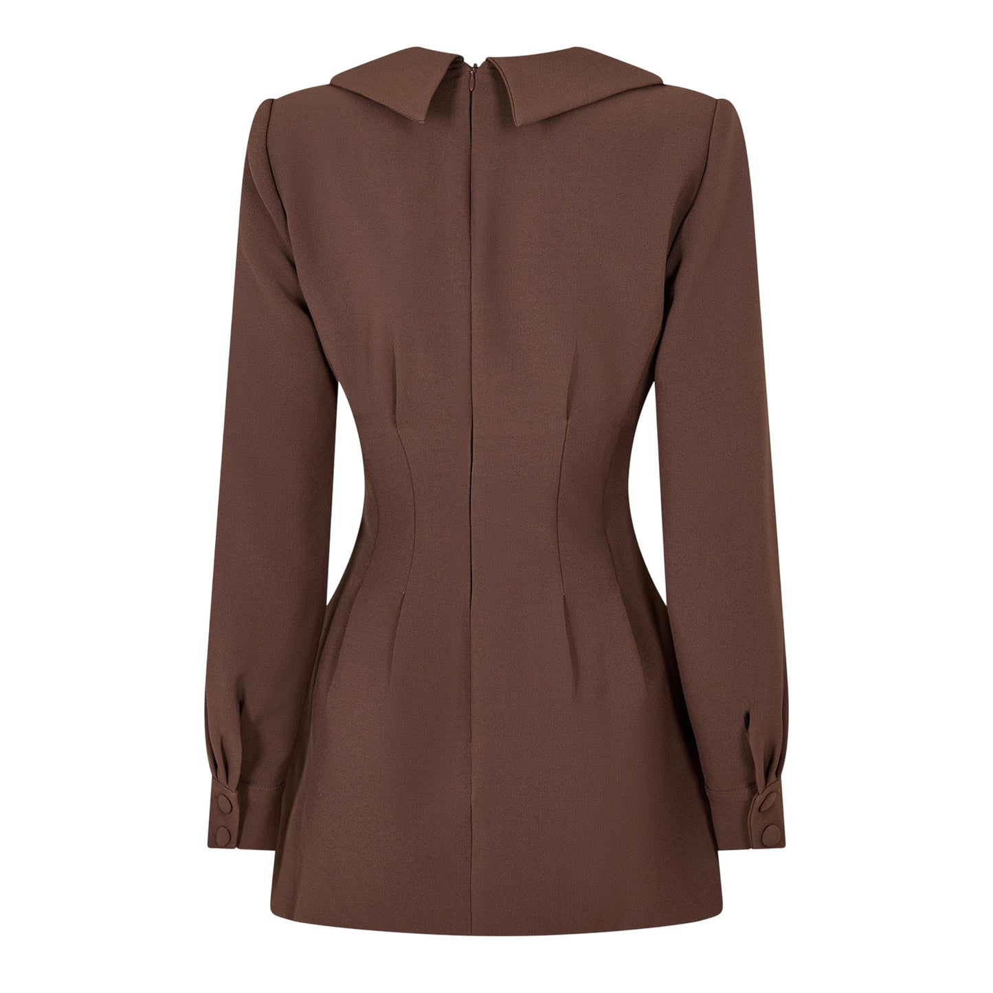 Brown Reddish - Back - Odd Muse Womens-Ladies Pleated Satin Mini Dress