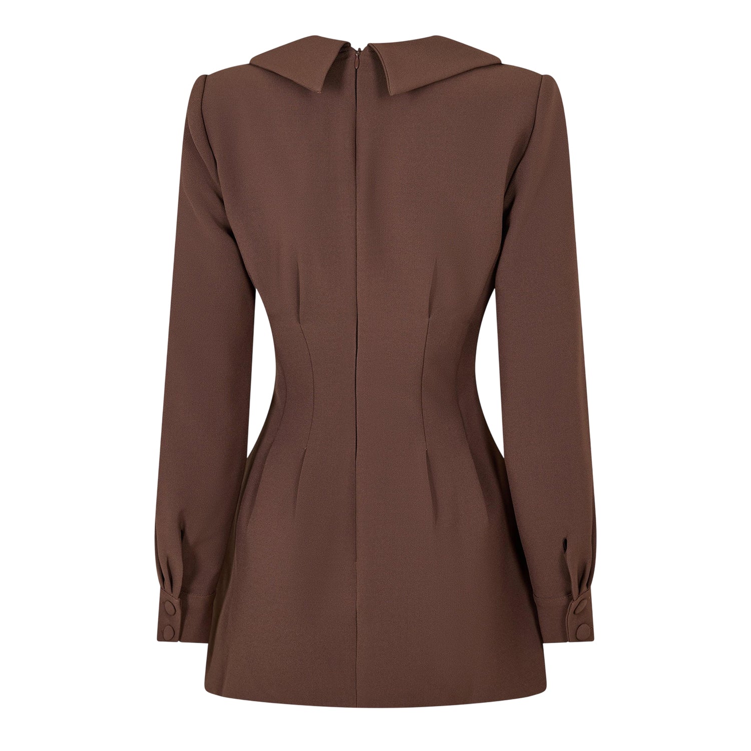 Brown Reddish - Back - Odd Muse Womens-Ladies Pleated Satin Mini Dress
