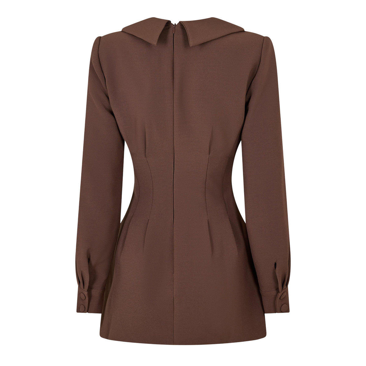 Brown Reddish - Back - Odd Muse Womens-Ladies Pleated Satin Mini Dress