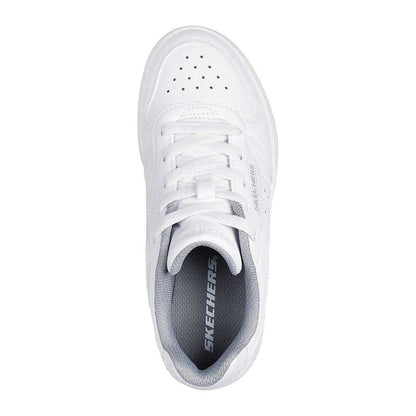 White - Side - Skechers Mens Q Street Low Cut Shoes