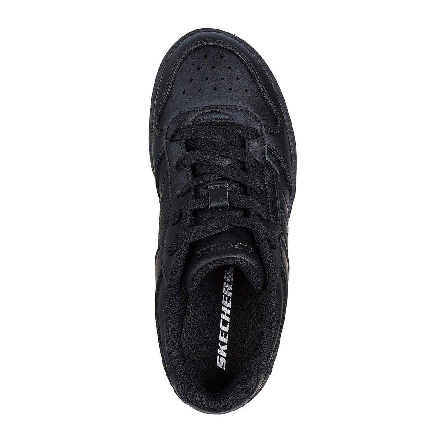 Black - Side - Skechers Mens Q Street Low Cut Shoes