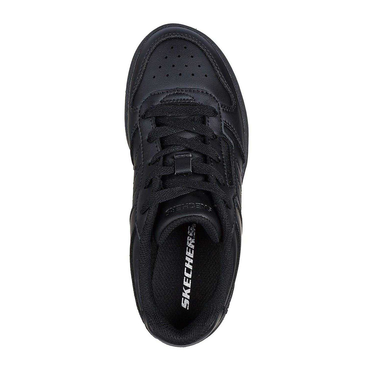 Black - Side - Skechers Mens Q Street Low Cut Shoes