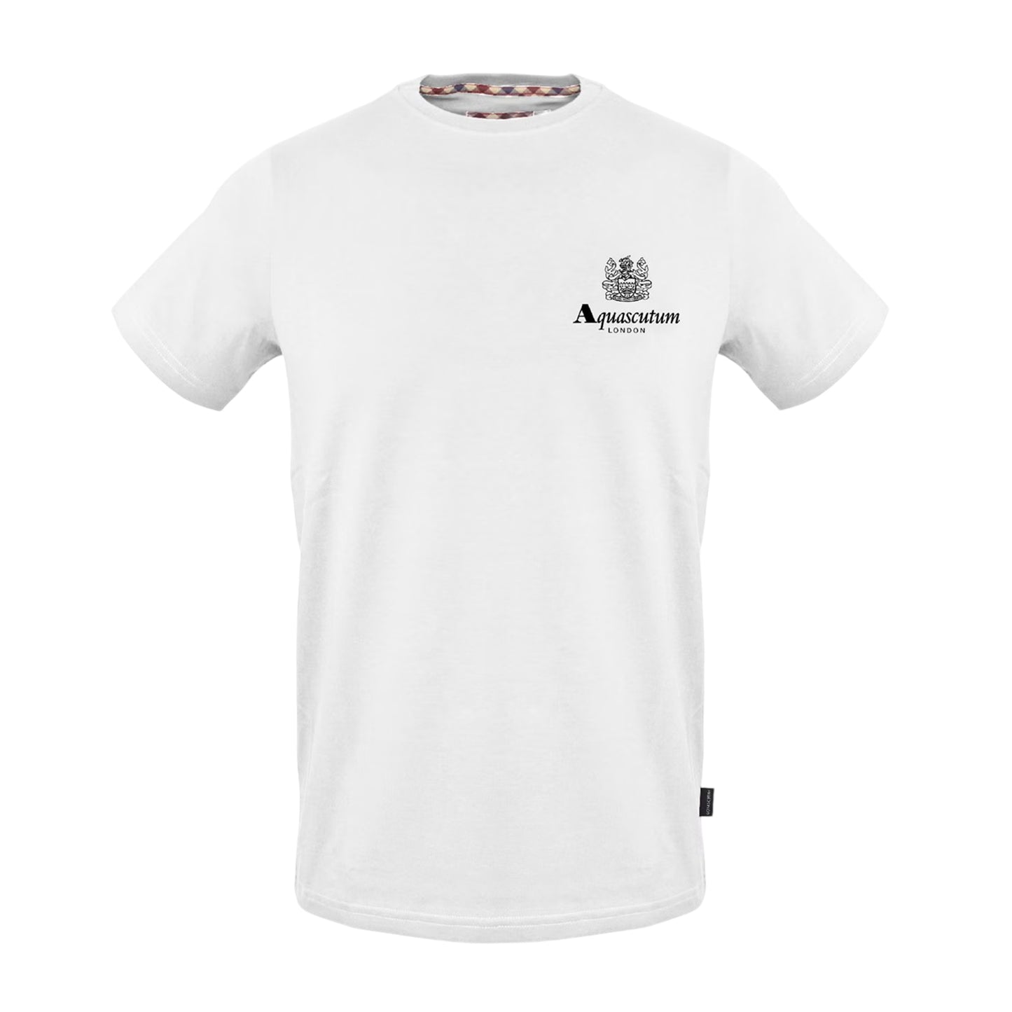 White - Front - Aquascutum Mens Logo Crew Neck Regular T-Shirt