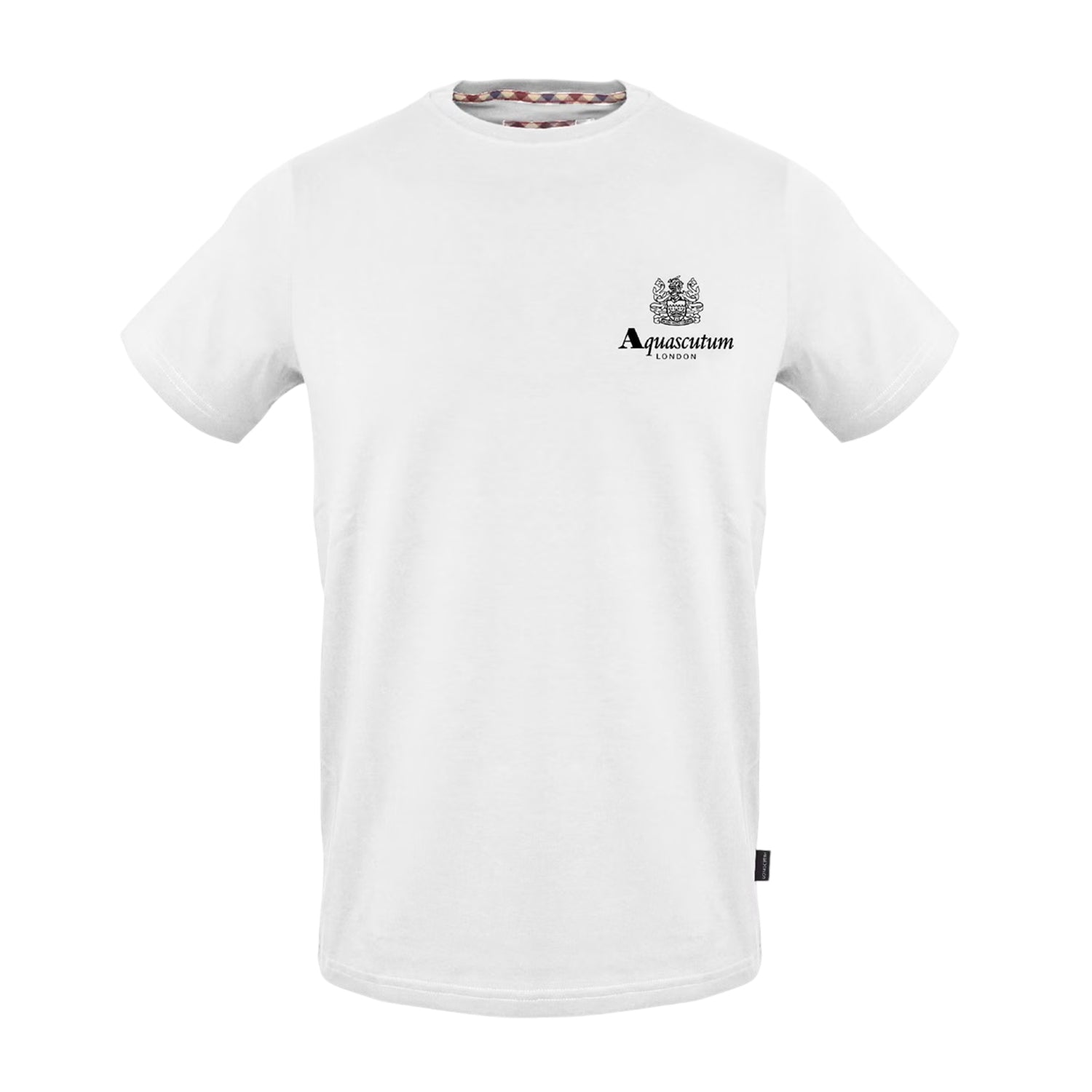 White - Front - Aquascutum Mens Logo Crew Neck Regular T-Shirt