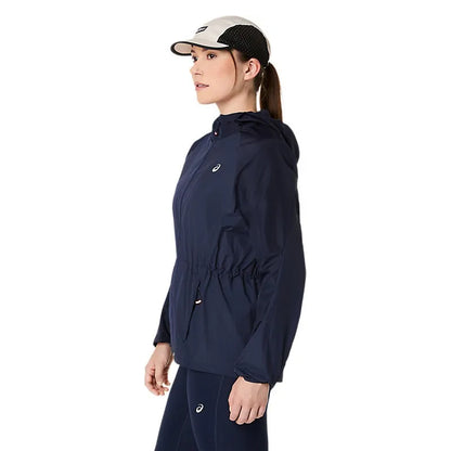 Midnight - Side - Asics Womens-Ladies Packable Running Jacket