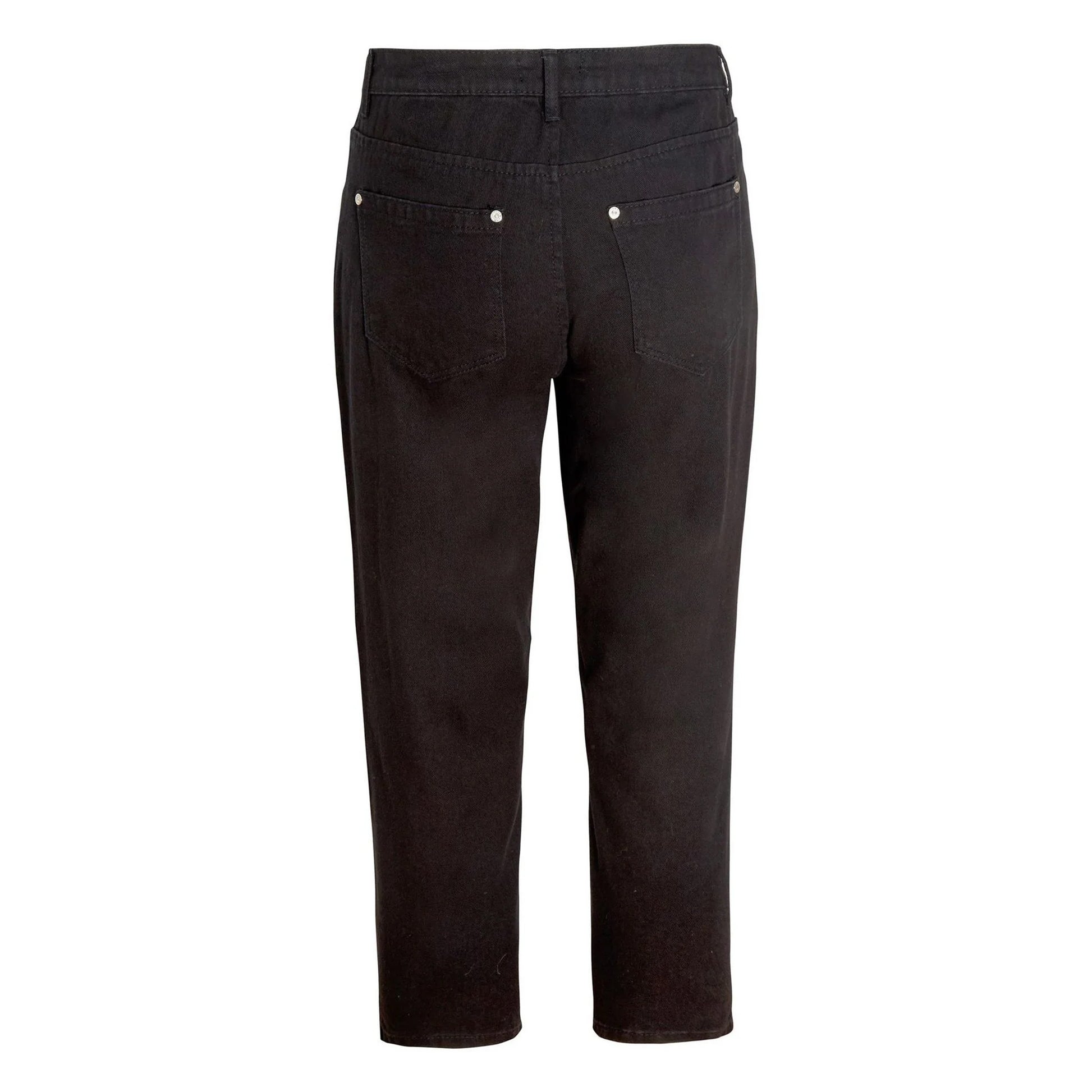 Black - Back - Wednesday Womens-Ladies Denim Relaxed Mom Jeans