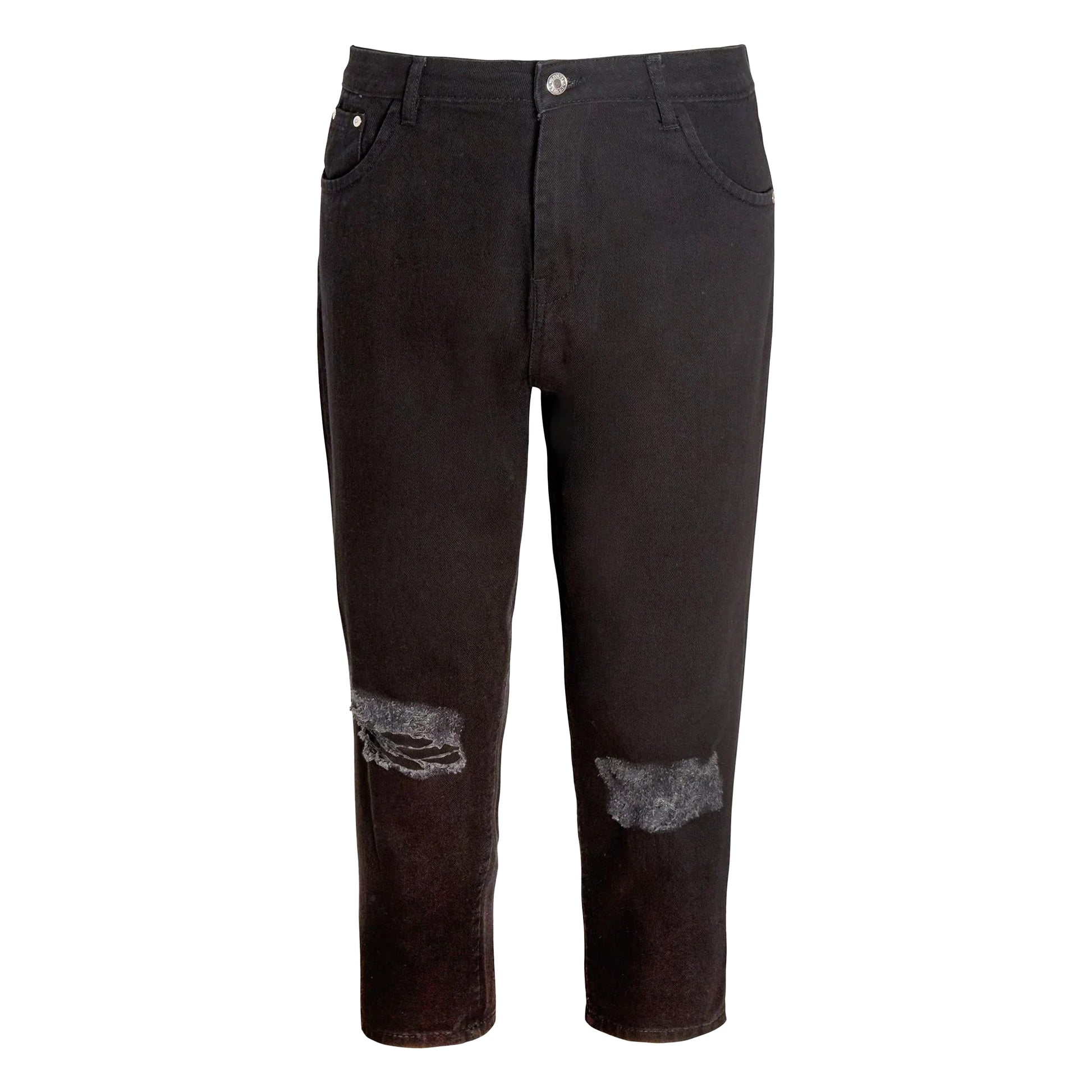 Black - Front - Wednesday Womens-Ladies Denim Relaxed Mom Jeans