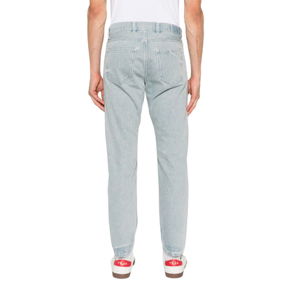 Blue-White - Back - Off White Womens-Ladies Light Wash Straight Jeans