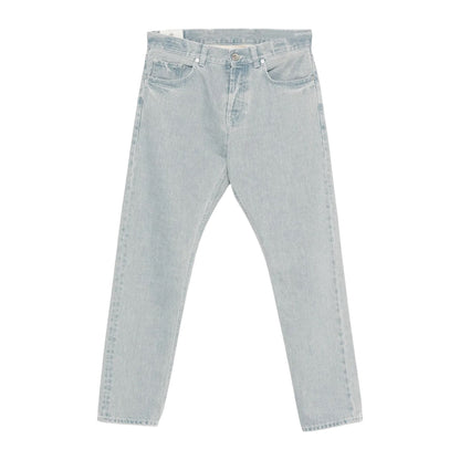 Blue-White - Front - Off White Womens-Ladies Light Wash Straight Jeans