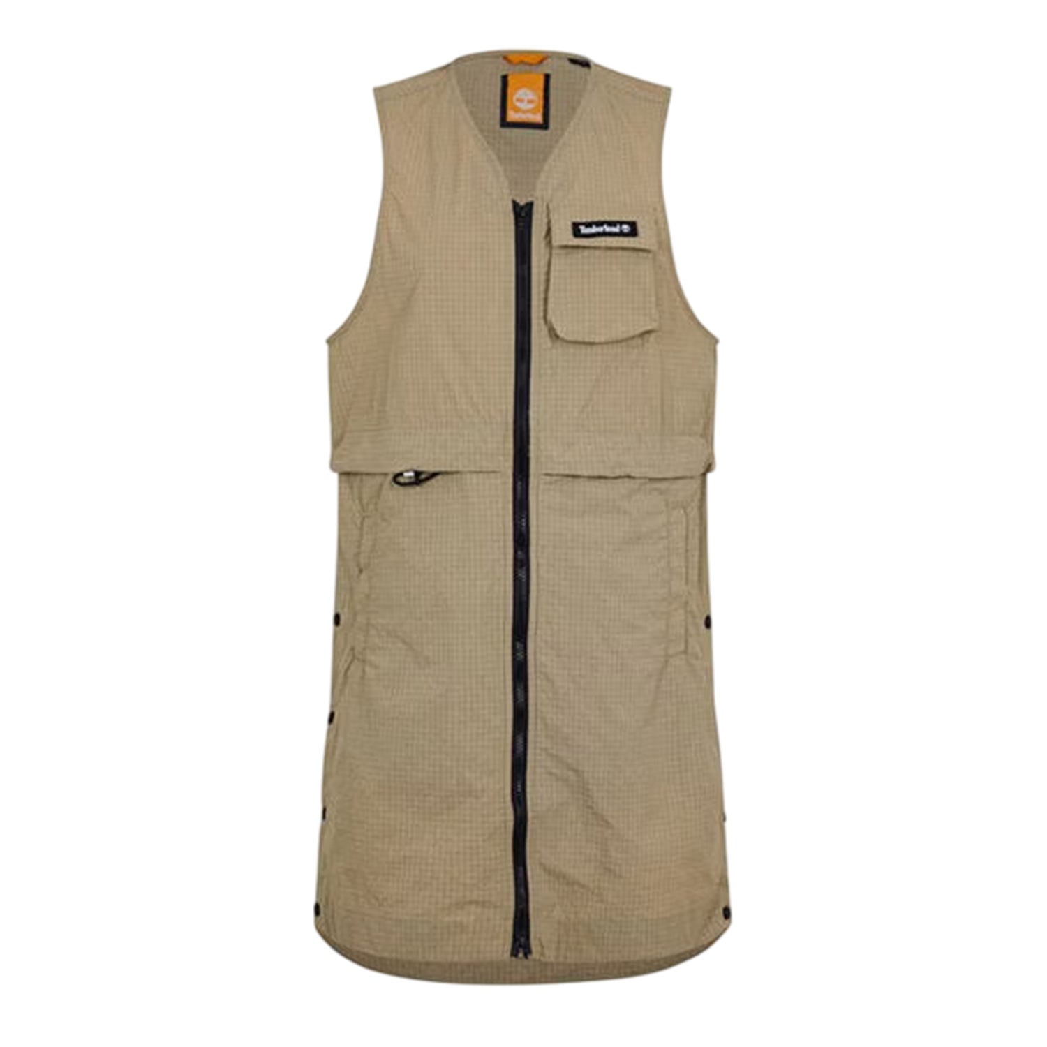 Lemon-White - Front - Timberland Womens-Ladies Gingham V Neck Regular Waistcoat