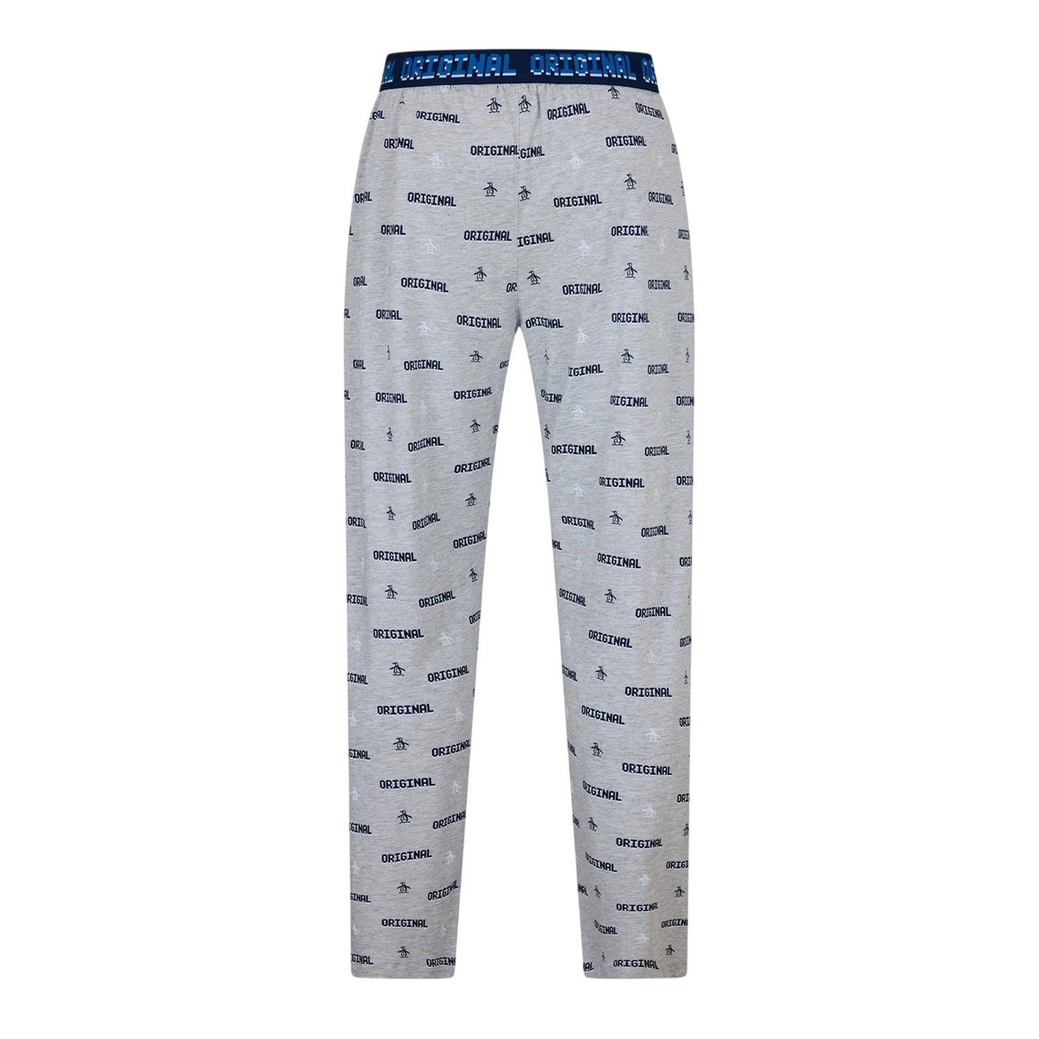 Grey - Back - Original Penguin Mens Wordmark Regular Pyjama Bottoms
