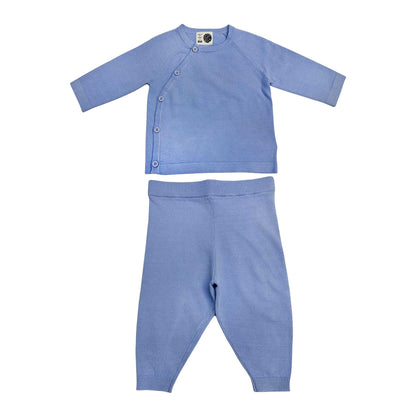 Blue - Front - Pretty Green Childrens-Kids Plain Top & Bottom Set