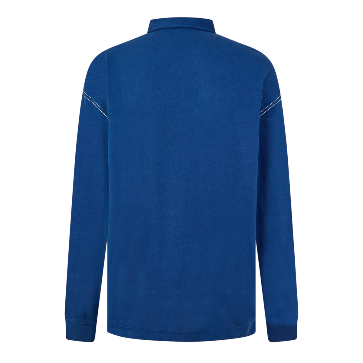 Blue - Back - Lacoste Mens Embroidered Logo Rugby Shirt
