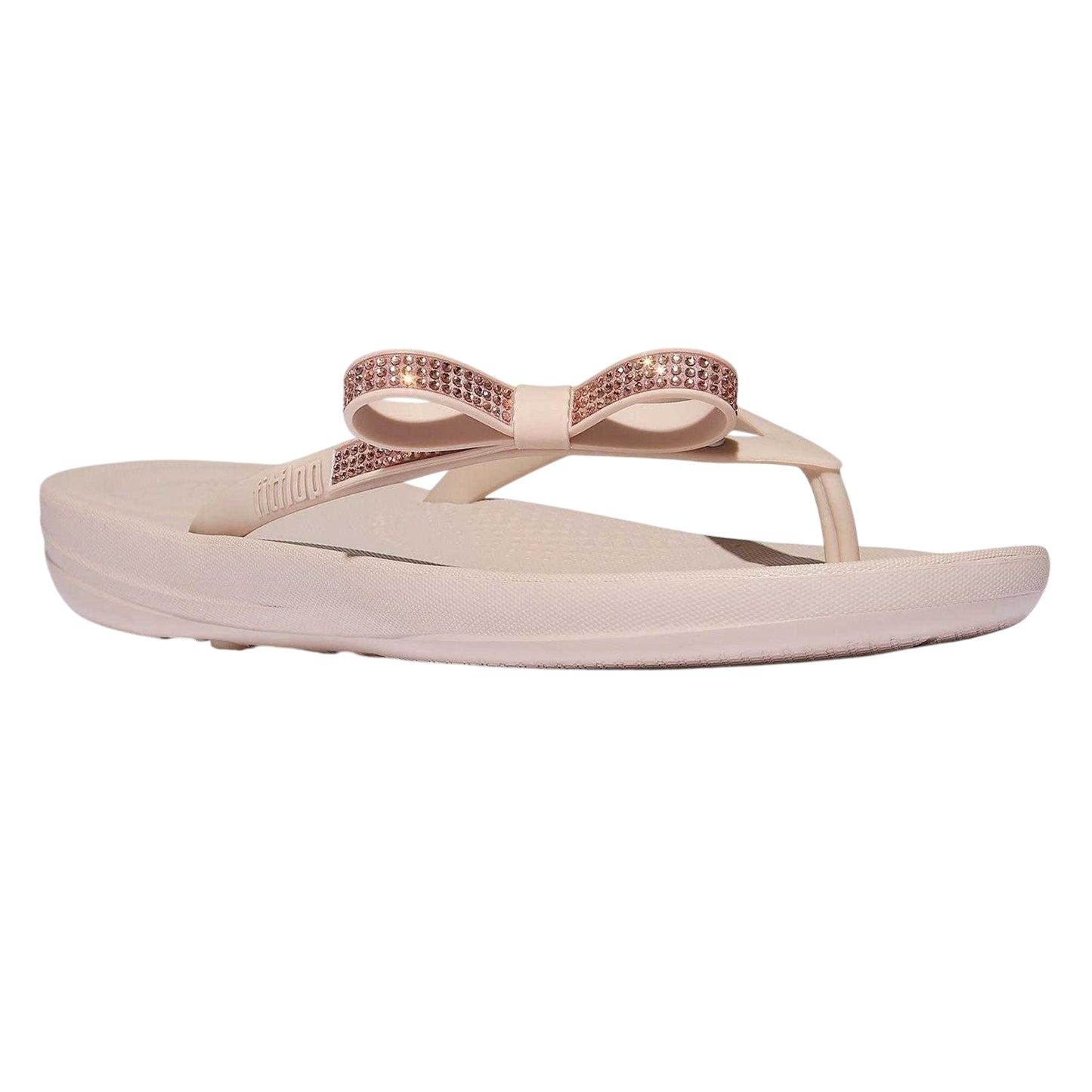 Nude-Rose - Back - FitFlop Womens-Ladies Bow iQushion Sandals