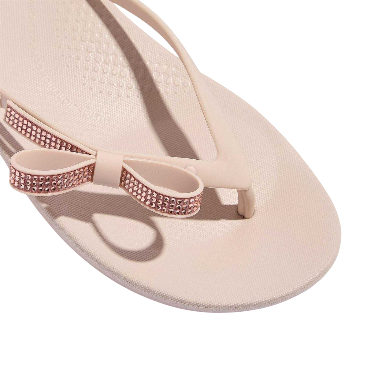 Nude-Rose - Side - FitFlop Womens-Ladies Bow iQushion Sandals