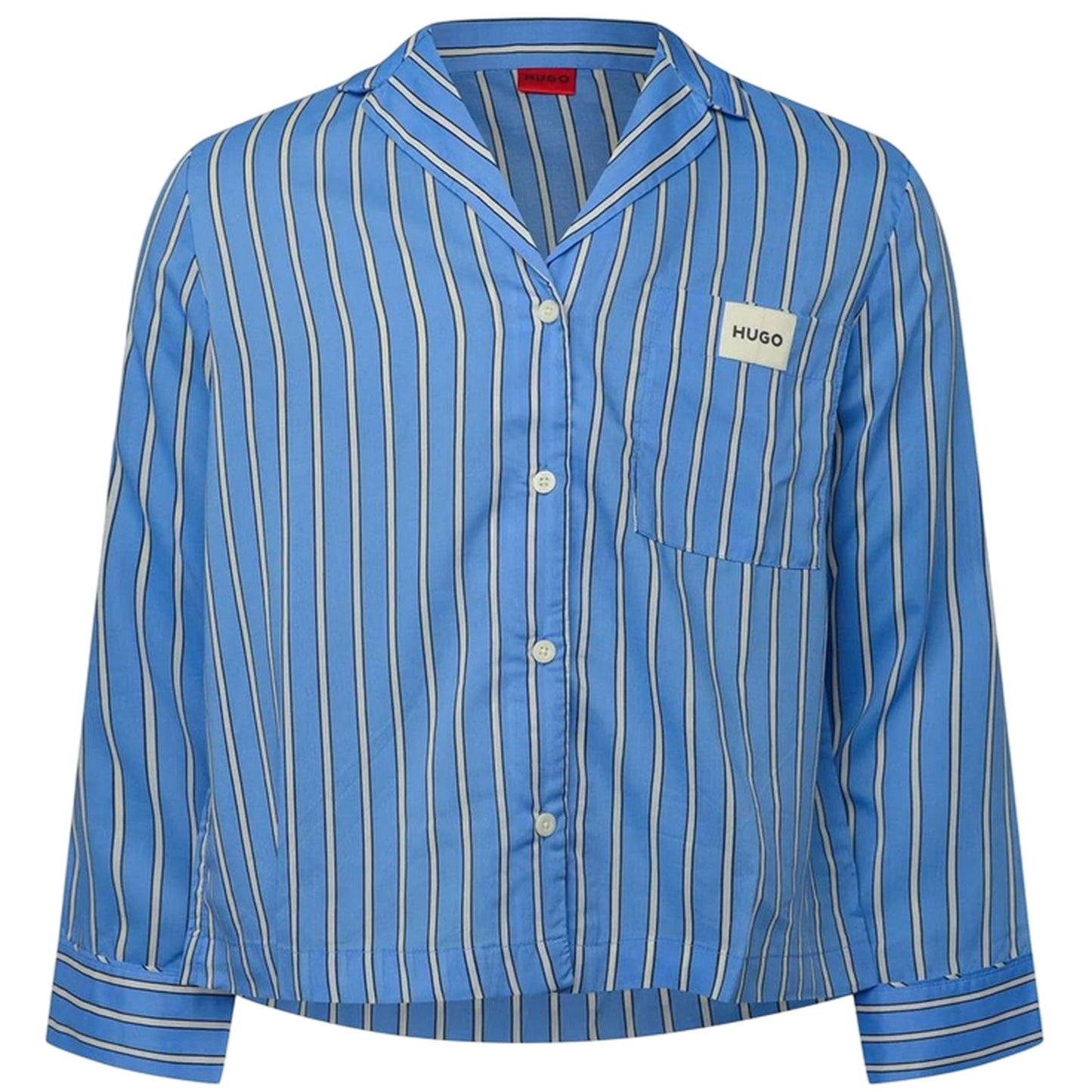 Blue - Front - Hugo Womens-Ladies Logo Pyjama Top