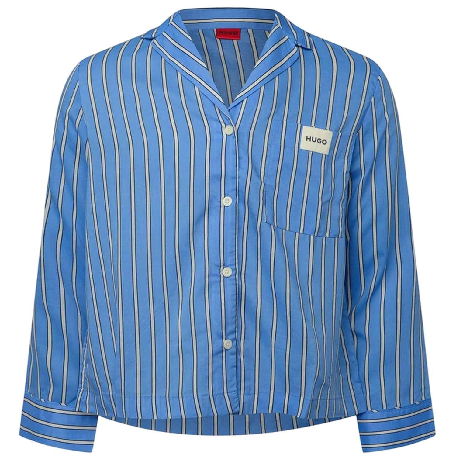 Blue - Front - Hugo Womens-Ladies Logo Pyjama Top