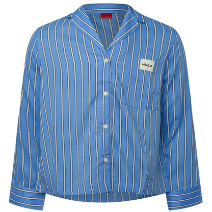 Blue - Front - Hugo Womens-Ladies Logo Pyjama Top