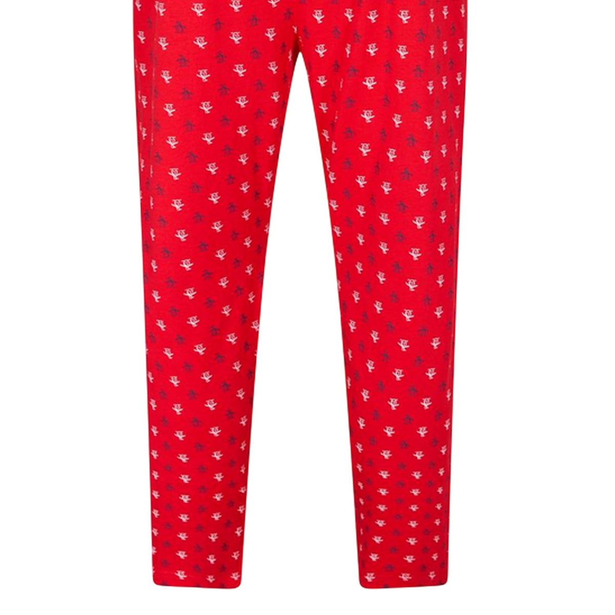 Red - Lifestyle - Original Penguin Mens Jersey All Over Logo Pyjama Bottoms
