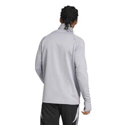 White-Red - Back - Adidas Mens Tiro 24 Winterized Logo Quarter Zip Top