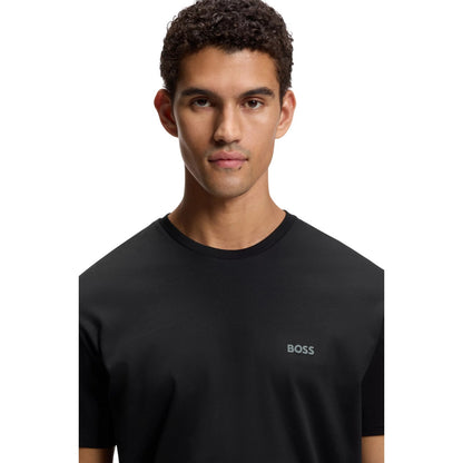 Grey-Black - Side - Boss Mens Printed Relaxed Fit T-Shirt & Shorts Set