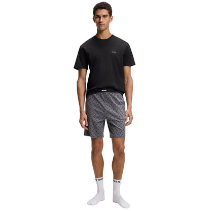 Grey-Black - Lifestyle - Boss Mens Printed Relaxed Fit T-Shirt & Shorts Set