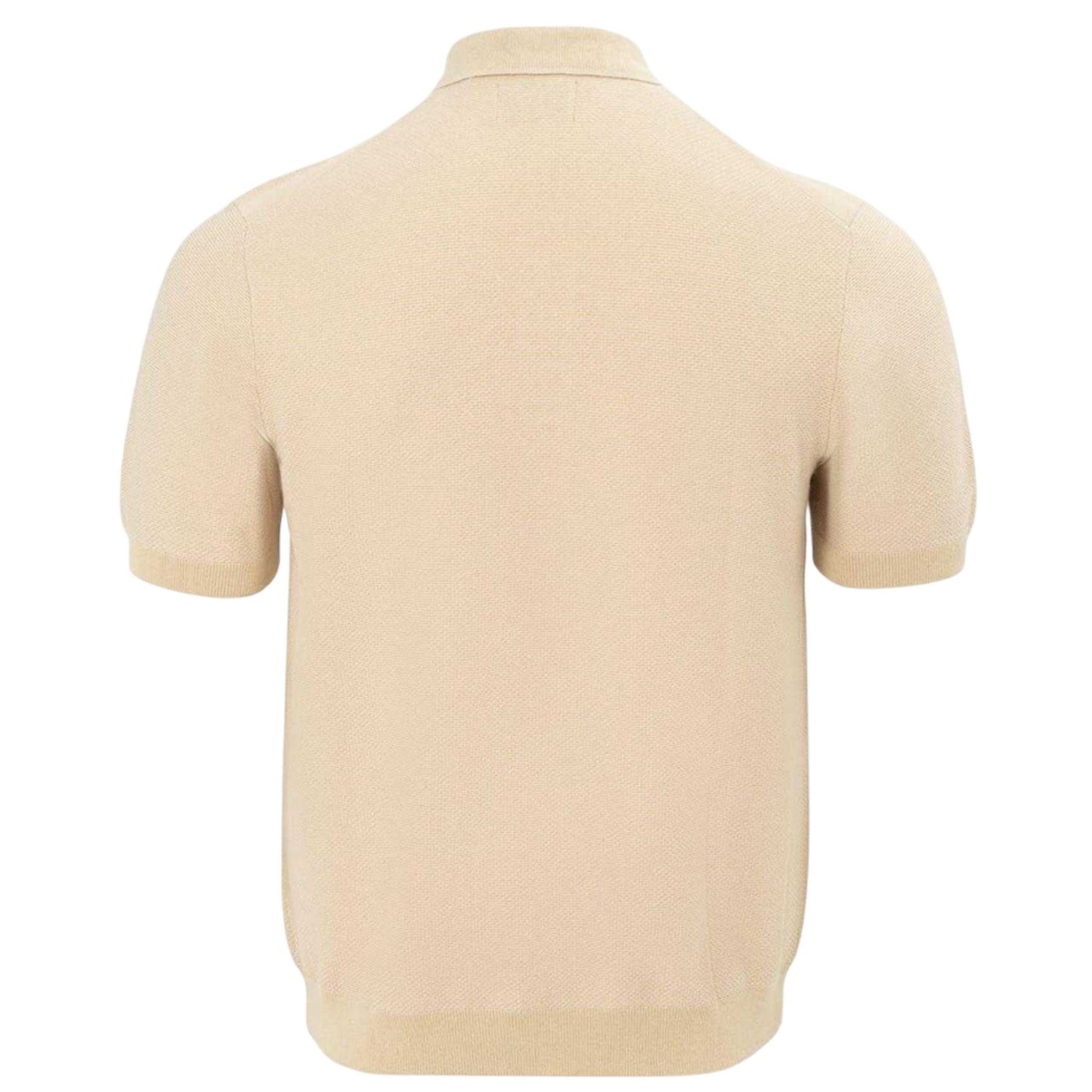 Beige - Back - Firetrap Mens Knitted Short-Sleeved Shirt