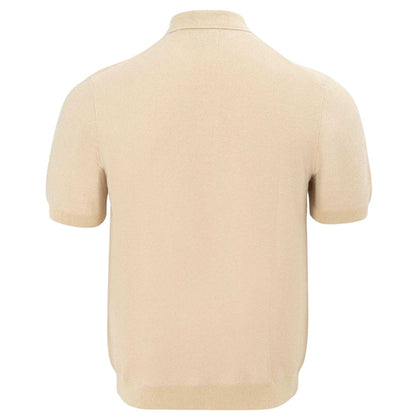 Beige - Back - Firetrap Mens Knitted Short-Sleeved Shirt