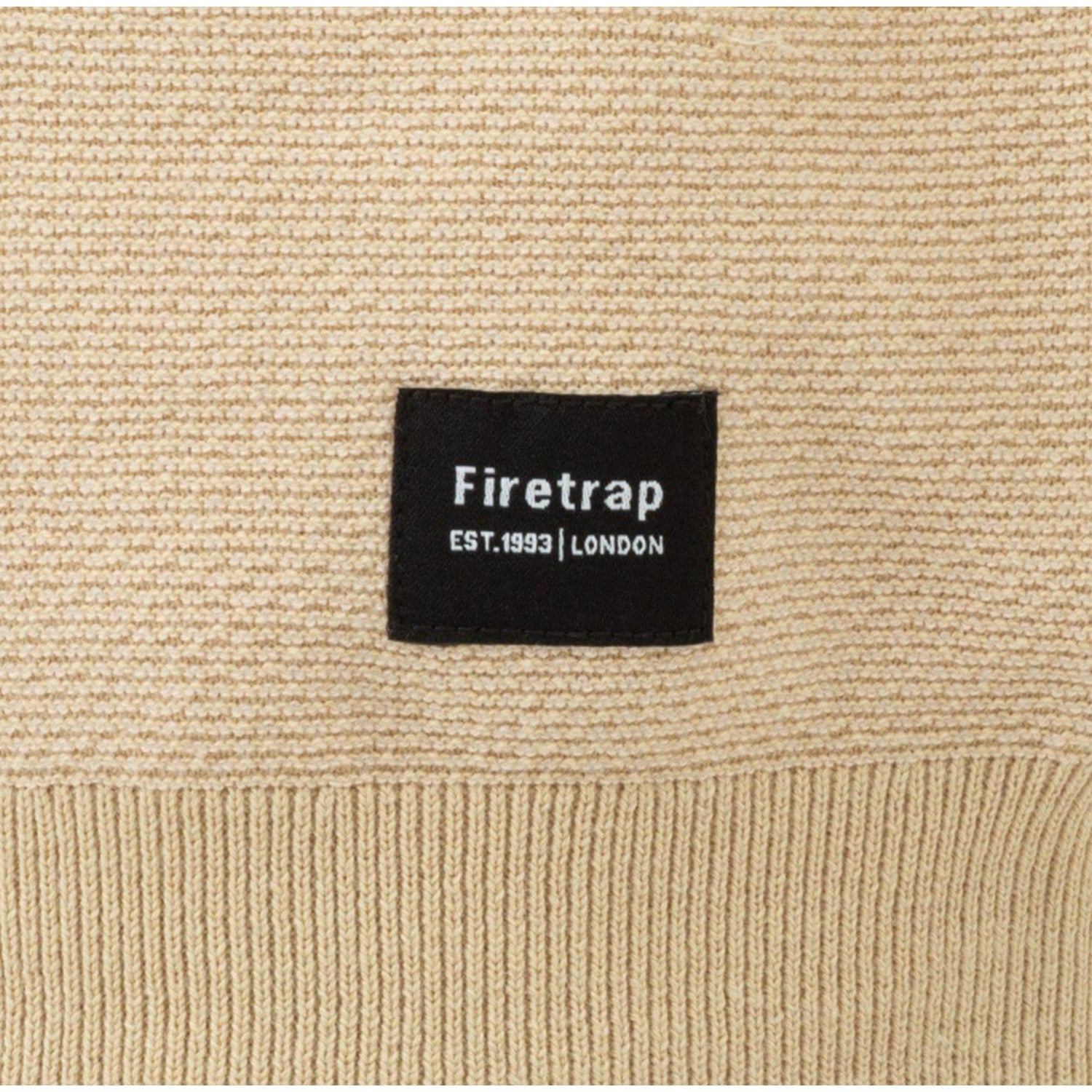 Beige - Lifestyle - Firetrap Mens Knitted Short-Sleeved Shirt