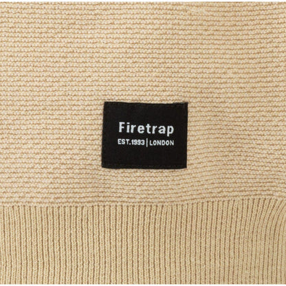 Beige - Lifestyle - Firetrap Mens Knitted Short-Sleeved Shirt