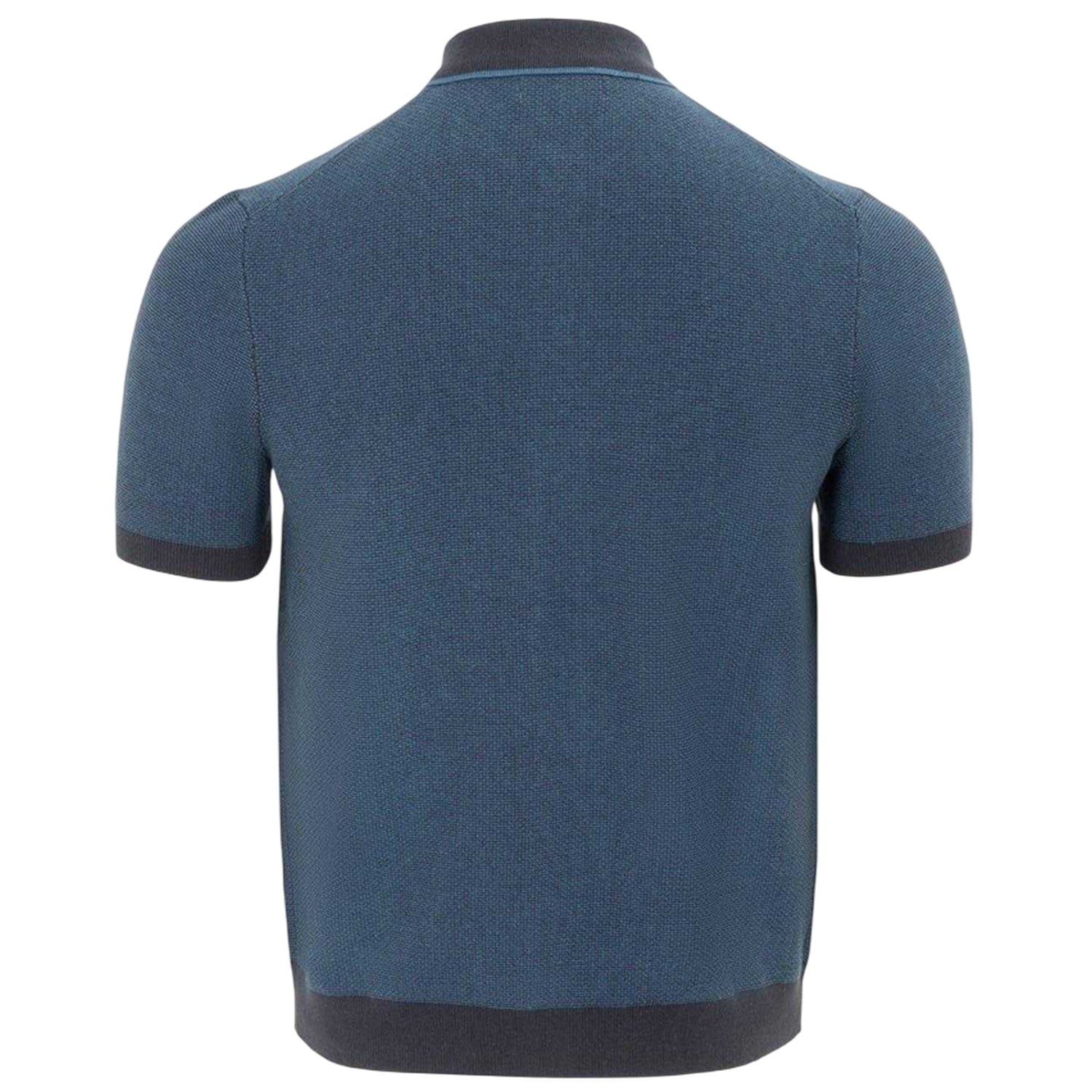 Navy - Back - Firetrap Mens Knitted Short-Sleeved Shirt
