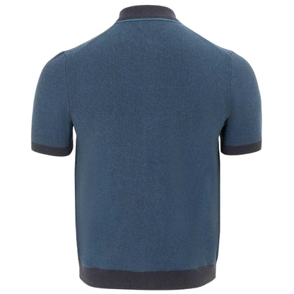 Navy - Back - Firetrap Mens Knitted Short-Sleeved Shirt