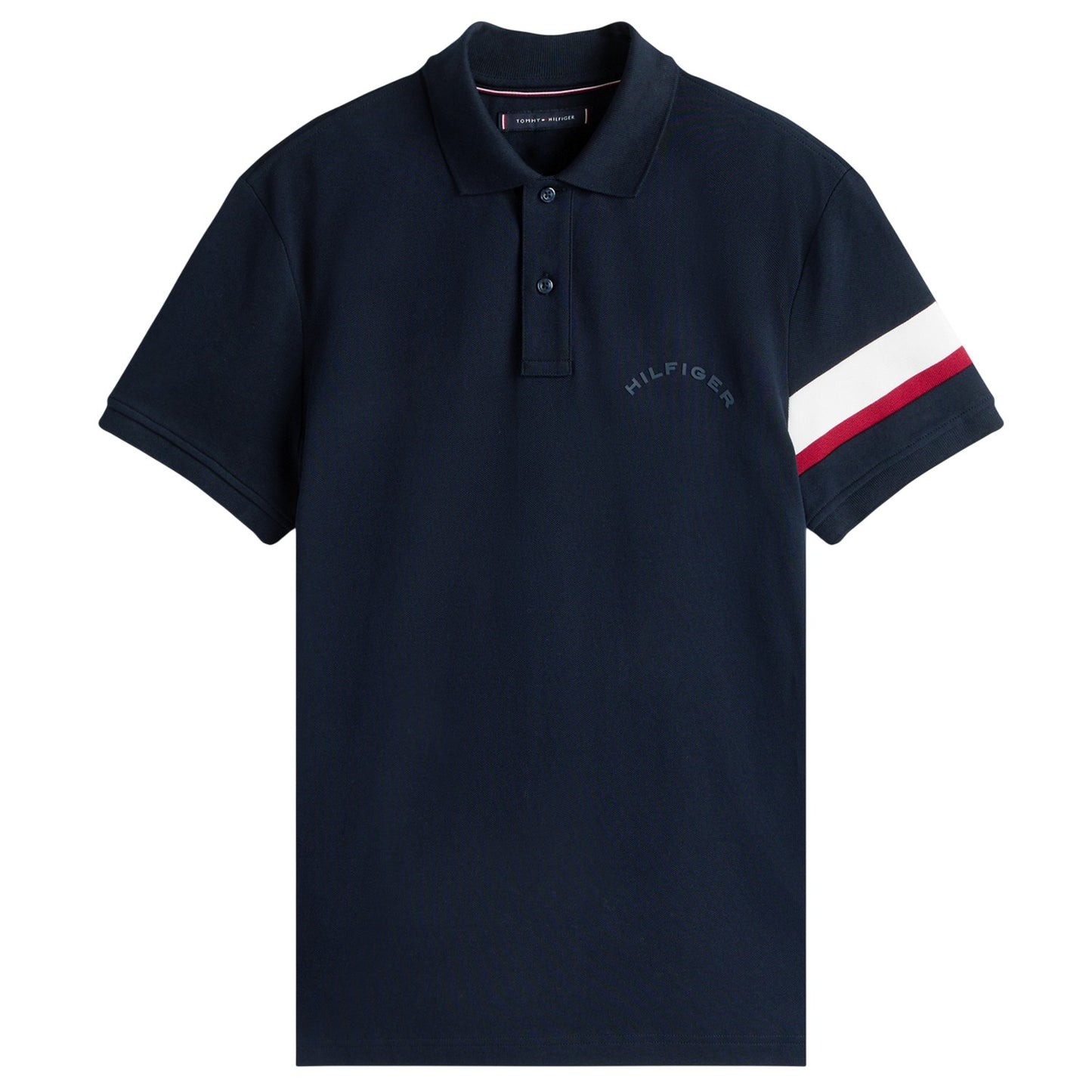 Desert Sky - Front - Tommy Hilfiger Mens Contrast Striped Collared Polo Shirt