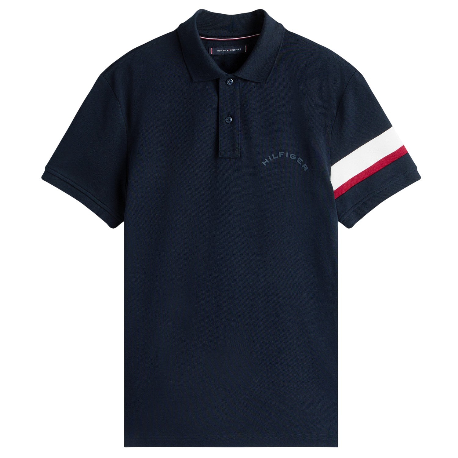 Desert Sky - Front - Tommy Hilfiger Mens Contrast Striped Collared Polo Shirt