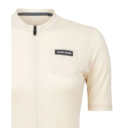 Oatmeal - Side - Pearl Izumi Womens-Ladies Expedition Full Zip Cycling Jersey