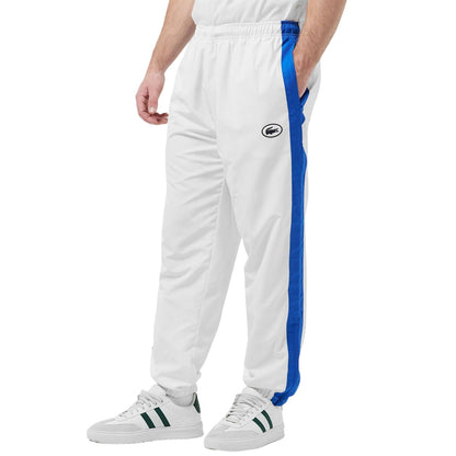 White - Lifestyle - Lacoste Mens Side Stripe Straight Tracksuit Bottoms