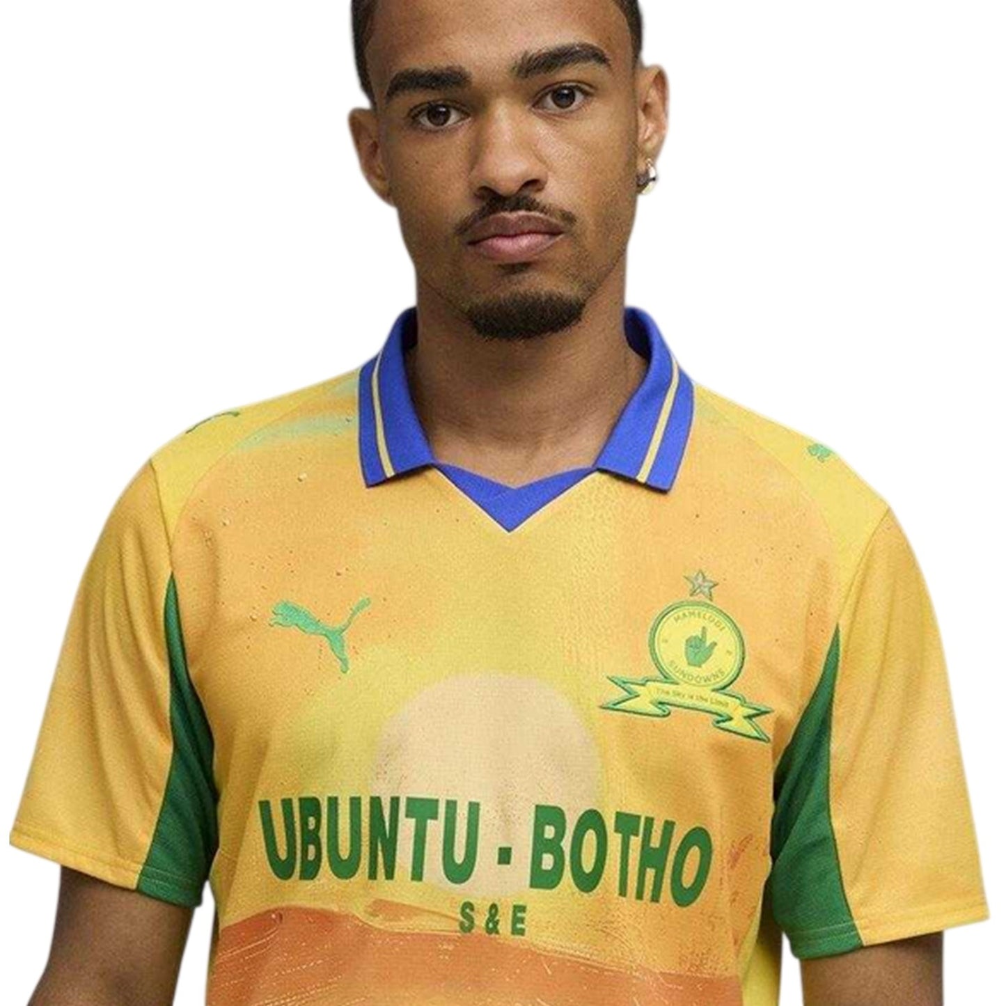 Yellow-Green - Side - Mamelodi Sundowns FC Childrens-Kids KidSuper 25-26 Puma Home Shirt