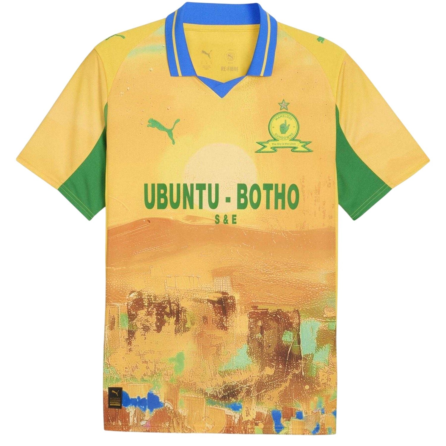 Yellow-Green - Front - Mamelodi Sundowns FC Childrens-Kids KidSuper 25-26 Puma Home Shirt