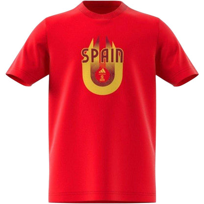 Better Scarlet - Front - Adidas Childrens-Kids Spain Graphic Print T-Shirt
