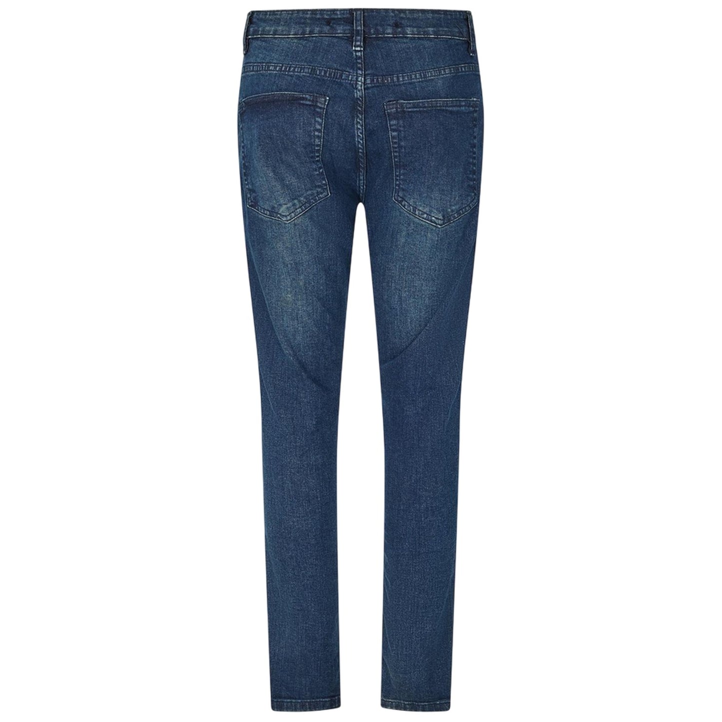Dark Blue - Back - Brave Soul Mens Denim Biker Slim Jeans