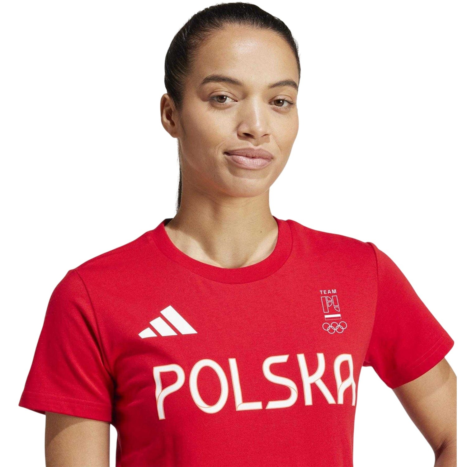 Better Scarlet - Side - Adidas Womens-Ladies Poland HIIT Training T-Shirt