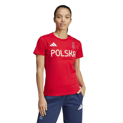 Better Scarlet - Pack Shot - Adidas Womens-Ladies Poland HIIT Training T-Shirt
