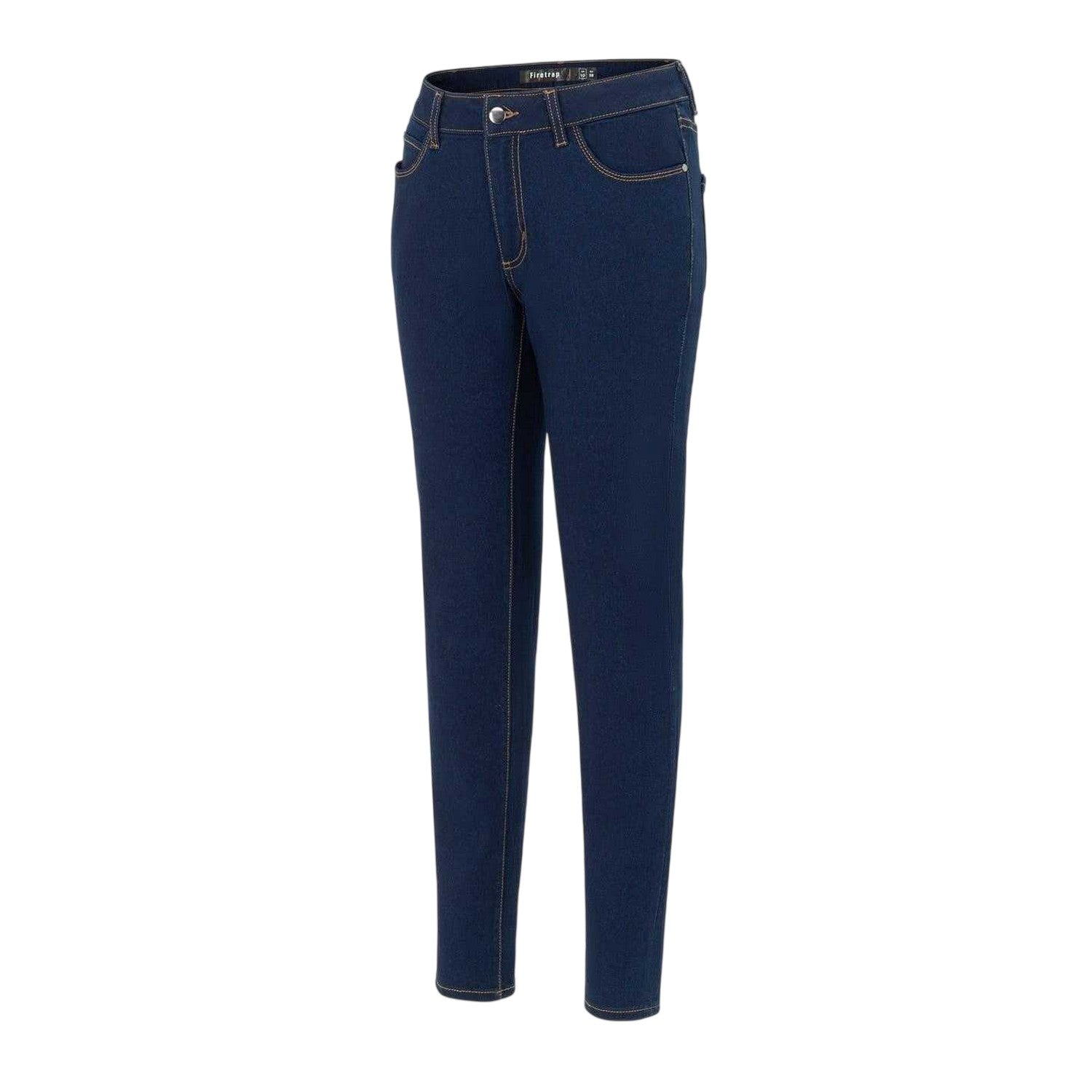 Navy - Side - Firetrap Womens-Ladies Mid Rise Skinny Jeans