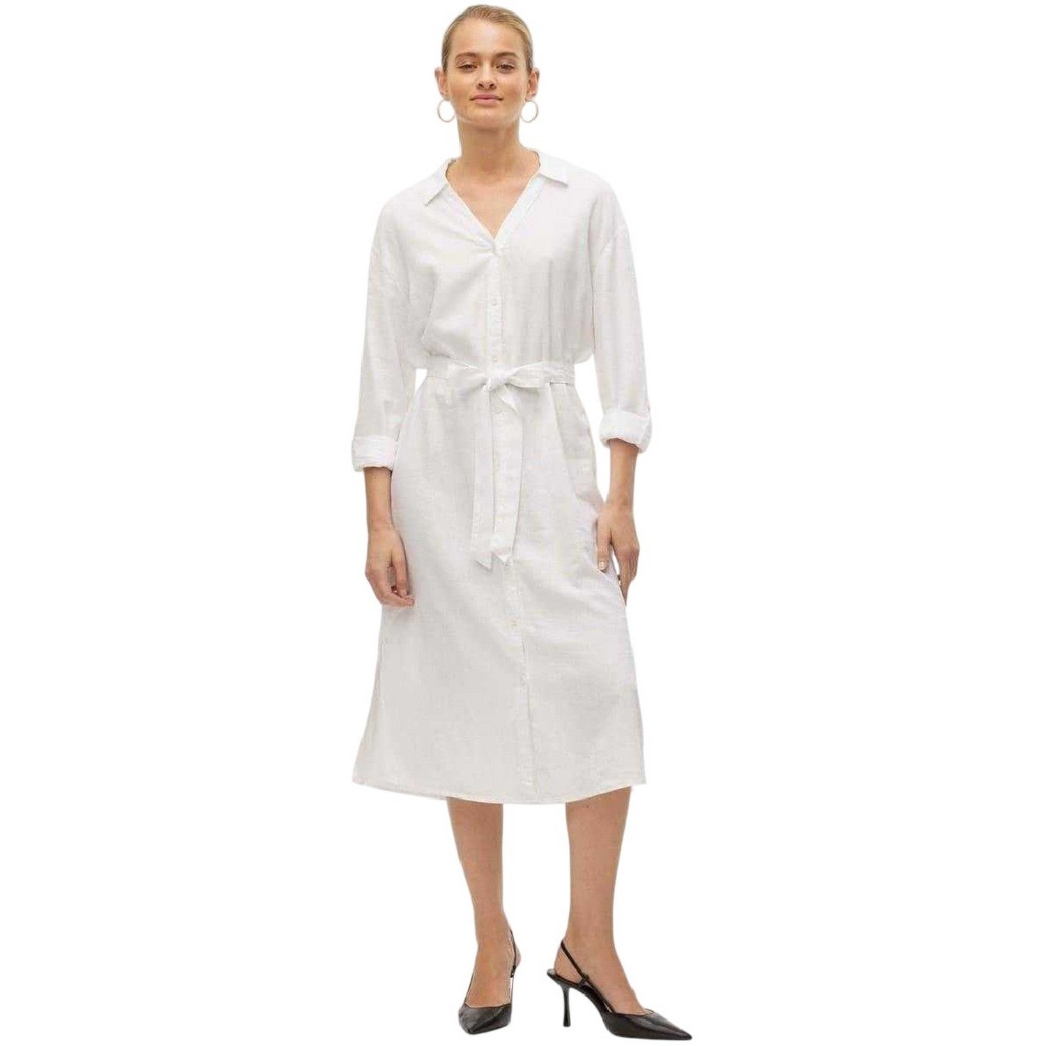 Snow White - Side - Vero Moda Womens-Ladies Linn Midi Shirt Dress