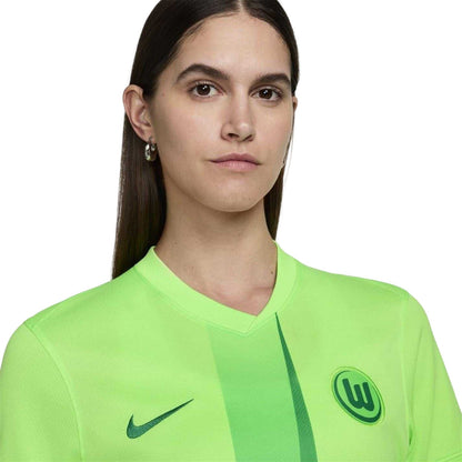 Green - Side - VFL Wolfsburg Womens-Ladies 24-25 Nike Football Shirt