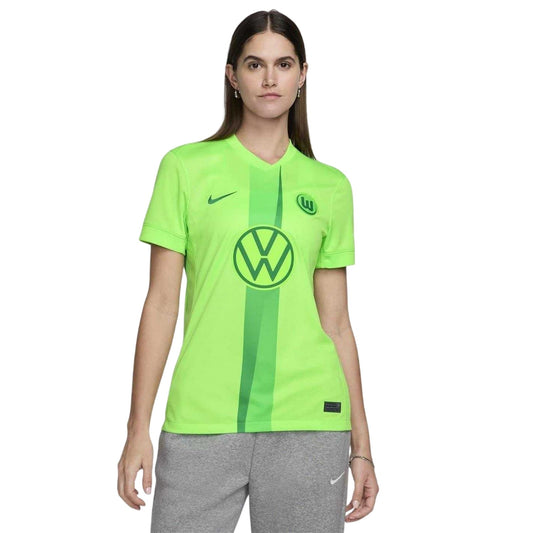 Green - Front - VFL Wolfsburg Womens-Ladies 24-25 Nike Football Shirt