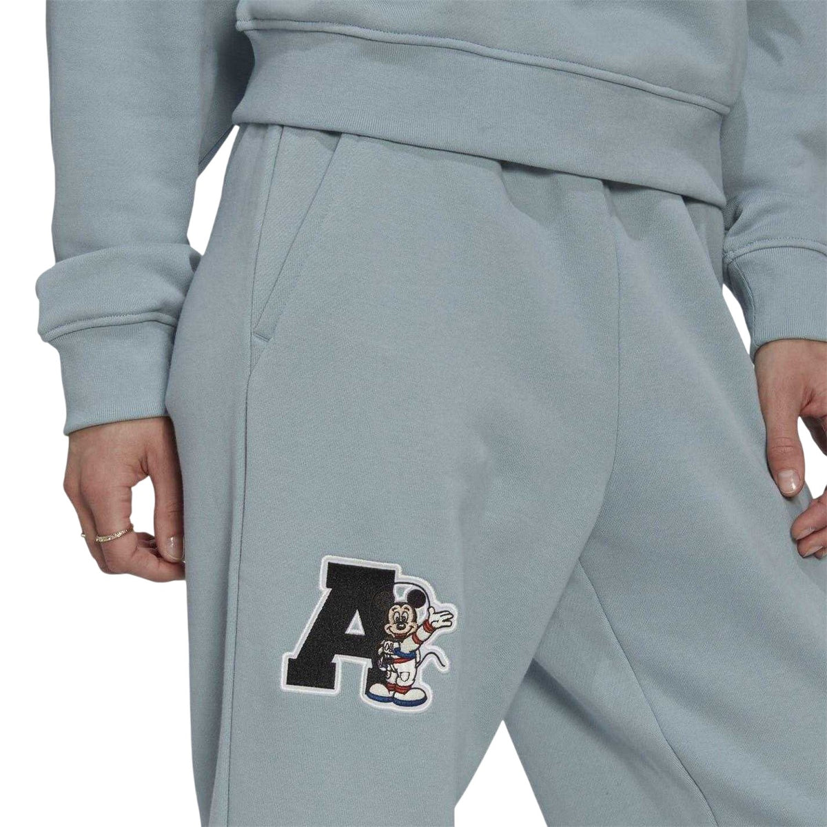 Grey - Side - Adidas Womens-Ladies Disney Mickey Mouse Joggers