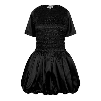 Black - Front - AmyLynn Womens-Ladies Peplum Shirred Mini Dress