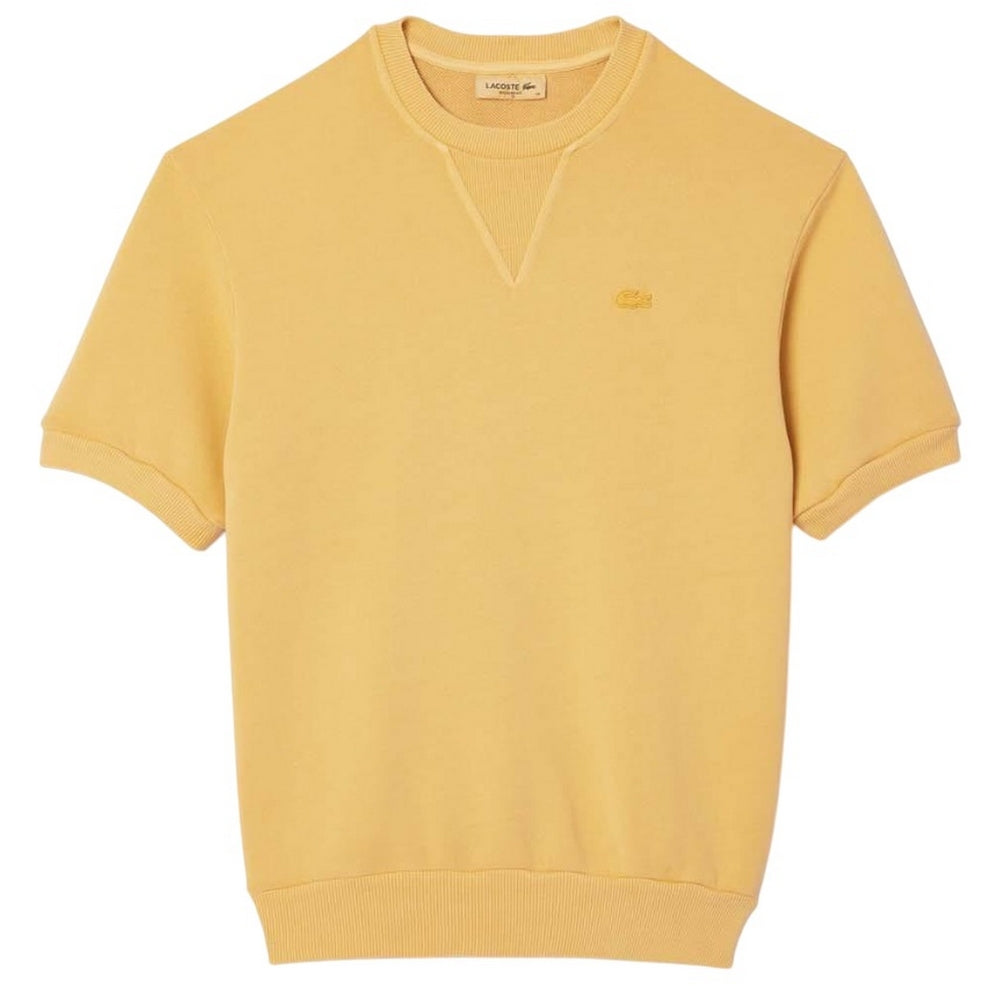 Orange - Front - Lacoste Womens-Ladies Natural Dyed Fleece T-Shirt