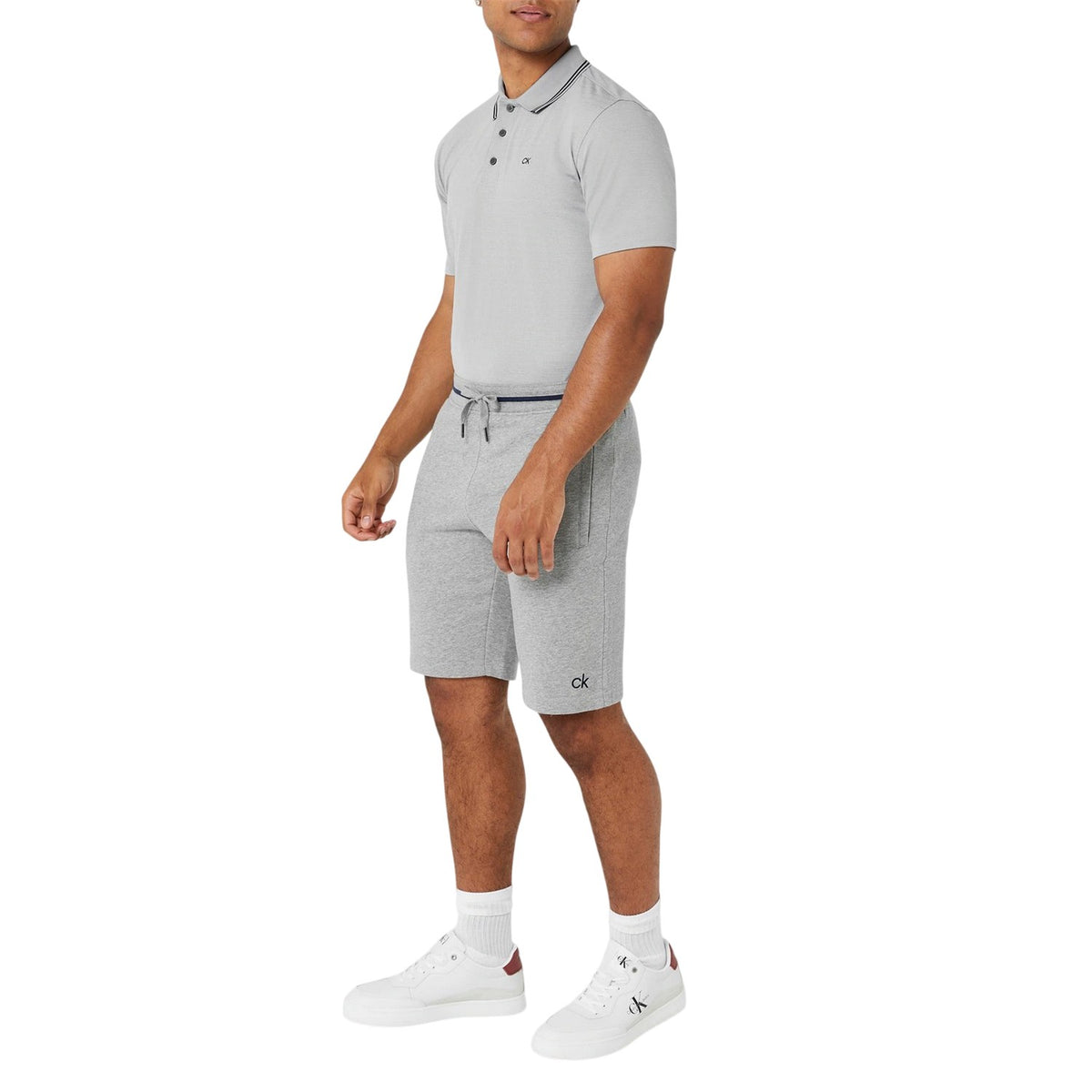 Silver - Side - Calvin Klein Mens Broadway Polo Shirt